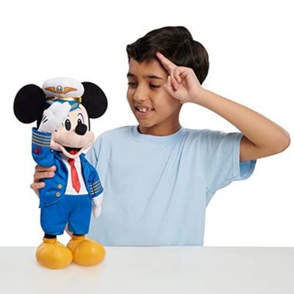 NWT Mickey Mouse D23 Plush Captain Saluting Pilot Blue Cathay Pacific Airways - Picture 5 of 6
